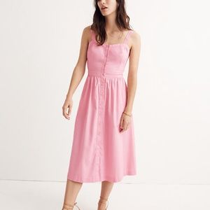 Madewell Pink Fleur Bow-Back Dress